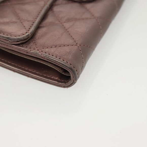 CHANEL 2.55 Matelasse Long Wallet Leather Pink Silver CC Auth 137893 - Picture 8 of 15